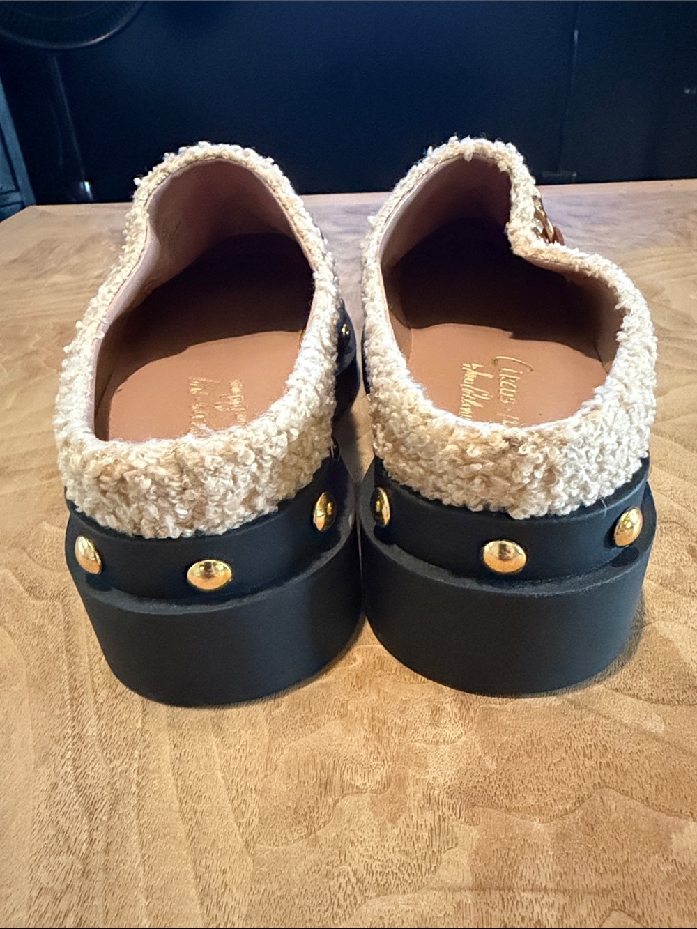 Circus - Sam Edelman Annie Shearling Studded Lug Sole Mules Size 6 - Picture 4 of 7